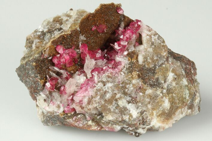 Roselite and Calcite Crystal Association - Aghbar Mine, Morocco #184200